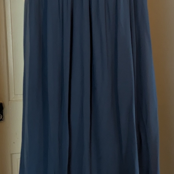 Azazie Yetta Navy Chiffon A-Line Dress - Picture 2 of 2